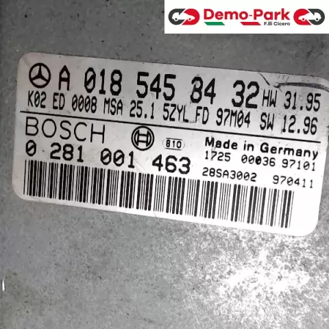 CENTRALINA MOTORE + ETS Mercedes-benz CLASSE C - 250 D BOSCH 0 281 001 463   A 018 545 34 32 0