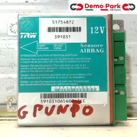CENTRALINA AIRBAG Fiat GRANDE PUNTO - 1.3 Mjet 90CV 51754872 0