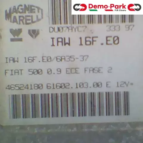 CENTRALINA MOTORE Fiat CINQUECENTO - 900 IAW 16F.E0/6A35-37 0