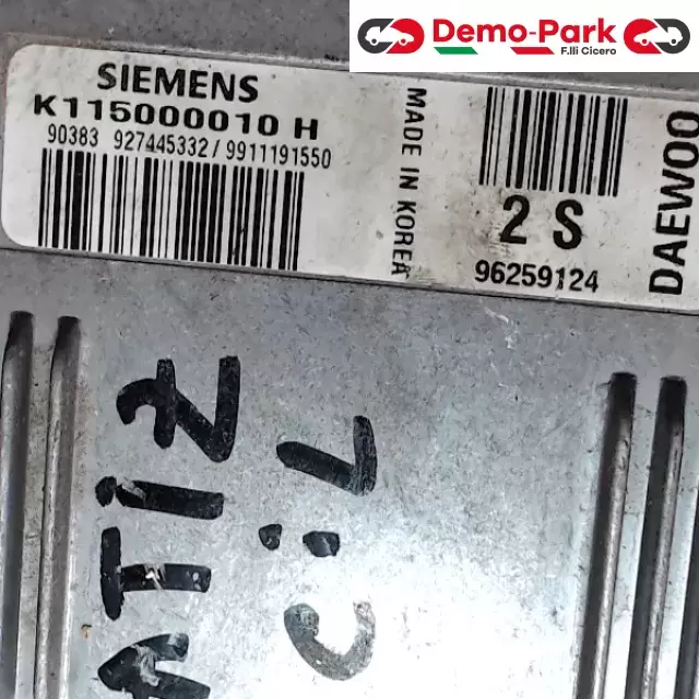 CENTRALINA MOTORE Daewoo MATIZ SIEMENS K11500010 H    2S 96259124 0