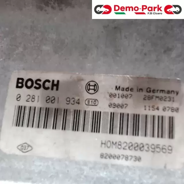 CENTRALINA MOTORE Renault SCENIC - 1.9 D BOSCH 0 281 001 934  HOM8200039569 1