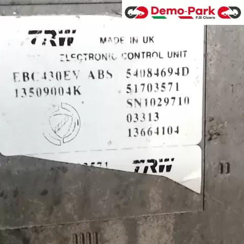 GRUPPO ABS  Lancia YPSILON TRW EBC430EV  ABS 54084694D 0